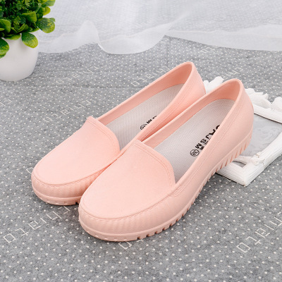 Low-Top Rain Boots Waterproof Rain Boots Shallow Mouth Rubber Shoes Kitchen Anti-Slip Working Female Adult Short Tube Shoe Cover Nurse Shoes