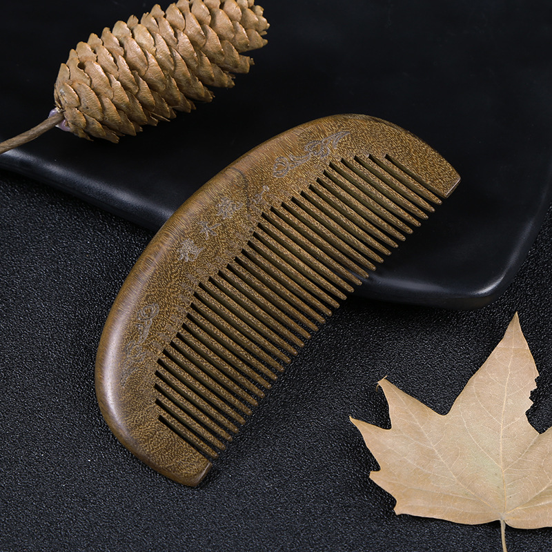 厂家热销创意金丝檀木梳子批发 精致檀木按摩美发梳木质工艺礼品