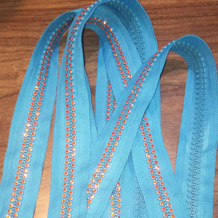 树脂双排水钻拉链钻石拉链钻单开口拉链服装装饰拉链