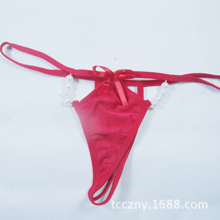 女士情趣镂空内裤珍珠性感丁字裤 镂空内裤诱惑t裤n6030