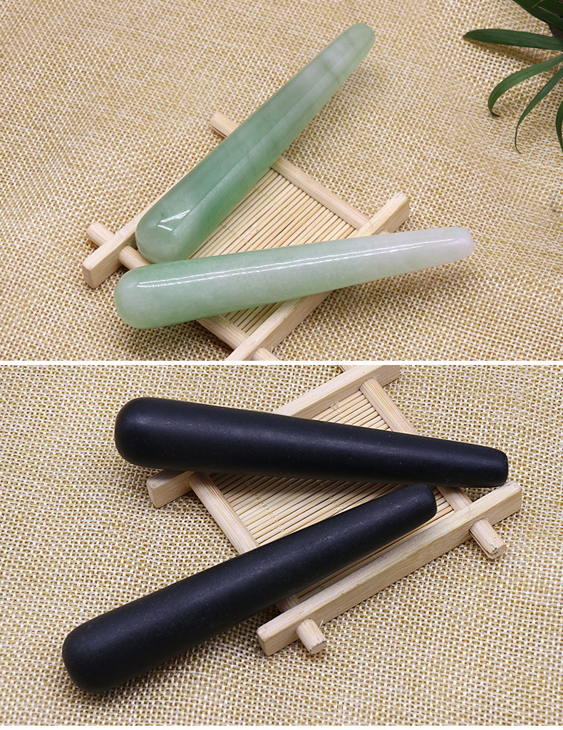 天然粉水晶玉石拨筋棒拔筋棒面部美容穴位按摩棒舒经棒 点穴棒