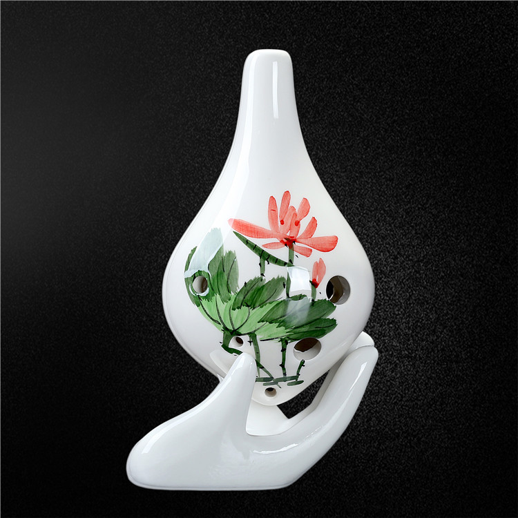 6孔中音c调 陶笛乐器 手绘山景旅游景点学校陶笛摆件饰品笛子批发