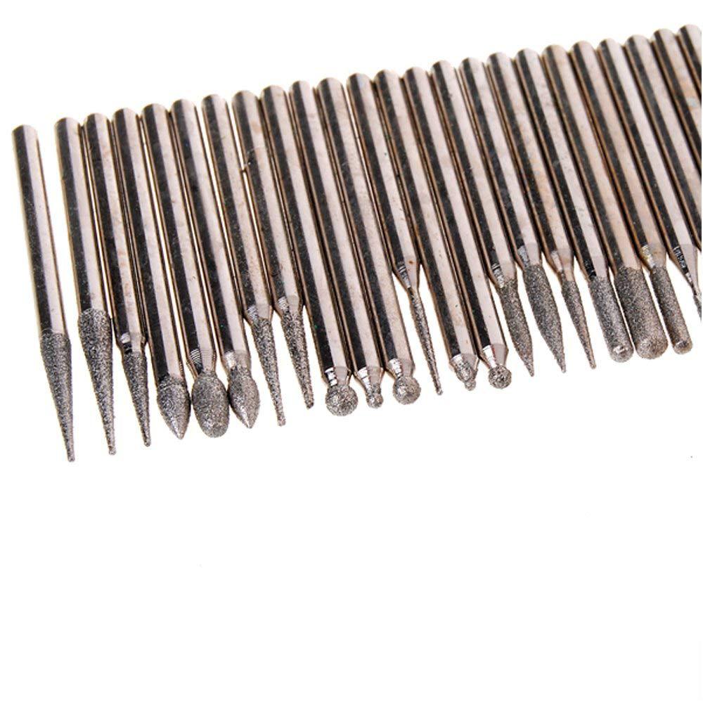 金刚石磨头 磨针 合金磨头 钻石磨棒 柄3mm 30支组 什锦