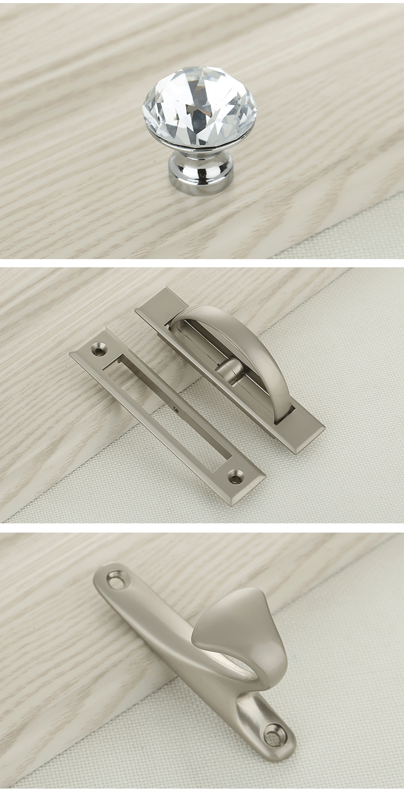 索菲亚衣柜拉手欧式美式现代简约橱柜抽屉门拉手单孔圆形水晶把手