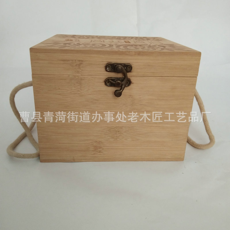 Packing Box Bamboo Wood Square Storage Box Bamboo Wood Flip with Lid Universal Gift Box Wooden Porcelain Gift Storage Box