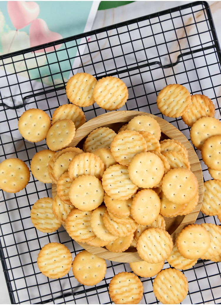 豫吉小奇福饼干 雪花酥牛轧饼专用牛奶味小圆饼干250g 烘焙原料