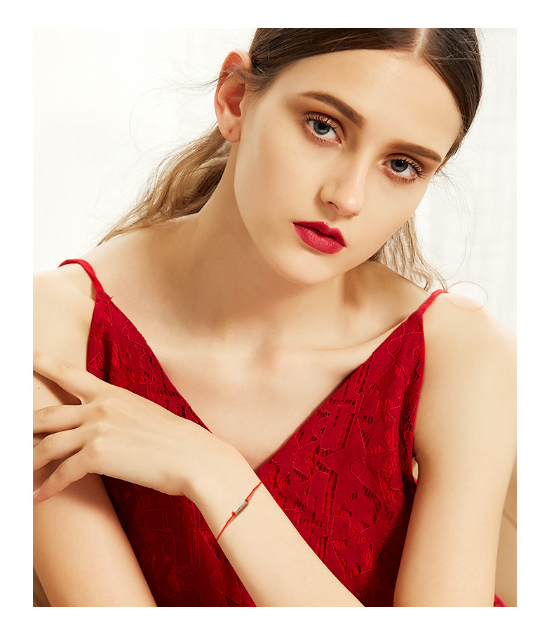 西黛尔欧美简约幸运圈编制创意百搭红绳个性女生手链装饰工厂批发