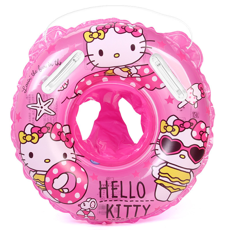 hello kitty正品凯蒂猫儿童游泳坐圈 女童浮圈婴儿游泳圈卡通座圈