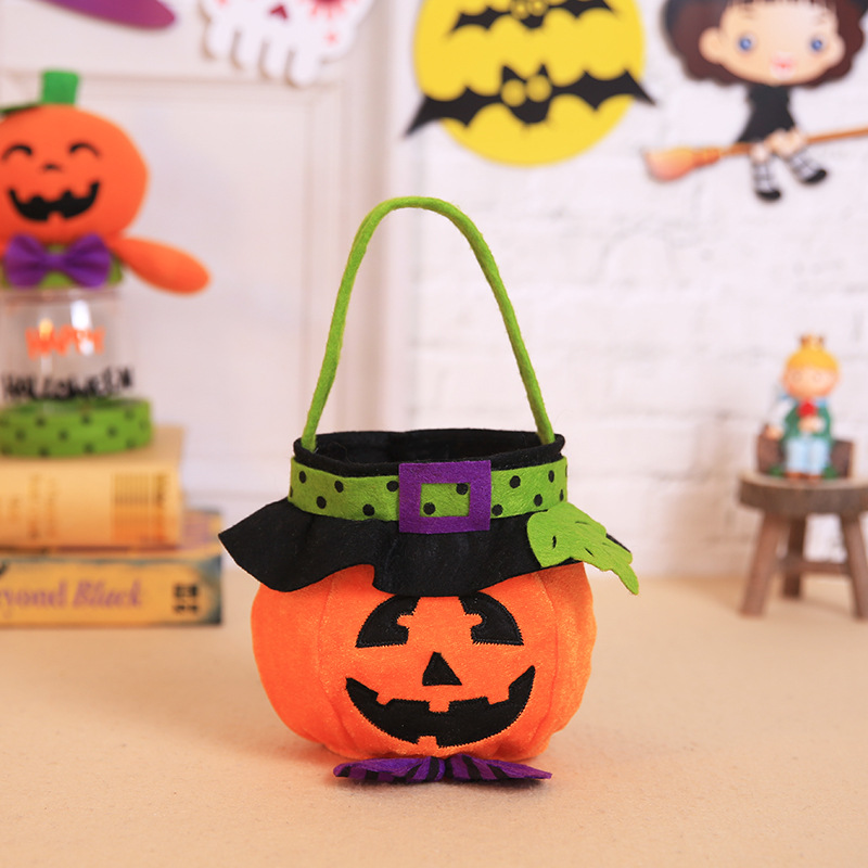 Halloween Decorations Witch Pumpkin Tote Bag Children's Holiday Candy Bag Party Party Dress up Props Bag