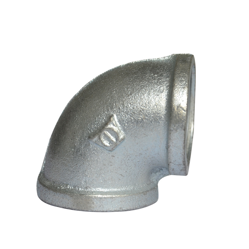厂家直销镀锌铁弯头90度弯铸铁管件内螺纹丝口内牙镀锌90度弯头