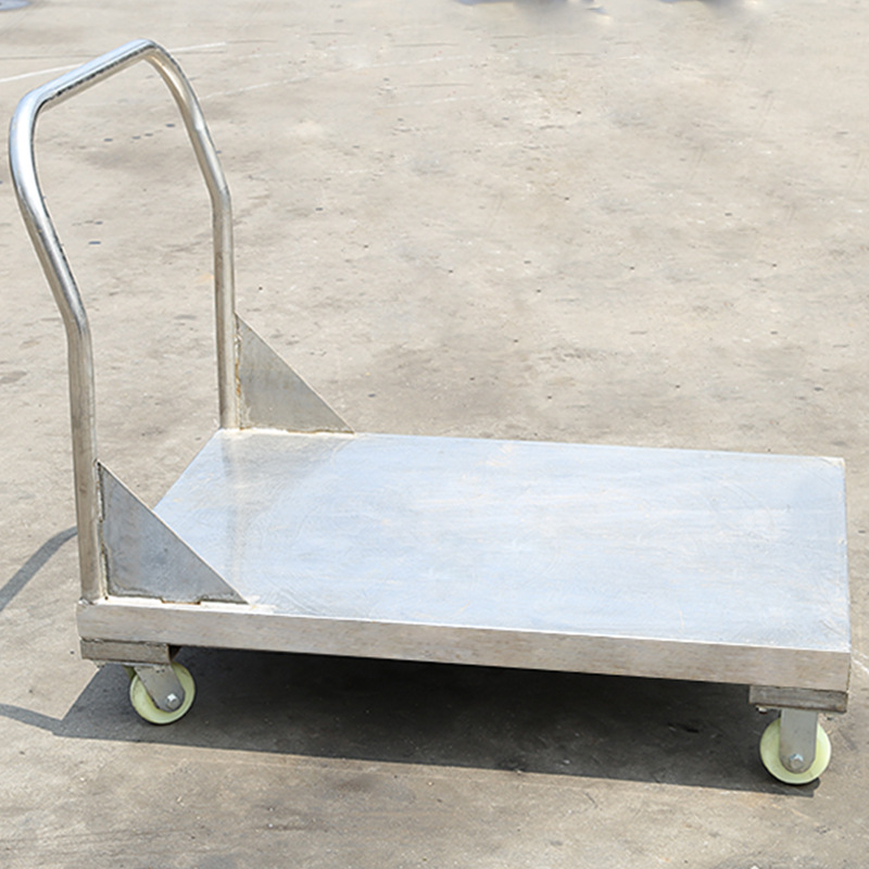 厂家直销不锈钢平板车 单层手推式平板车 支持定做不锈钢平板车