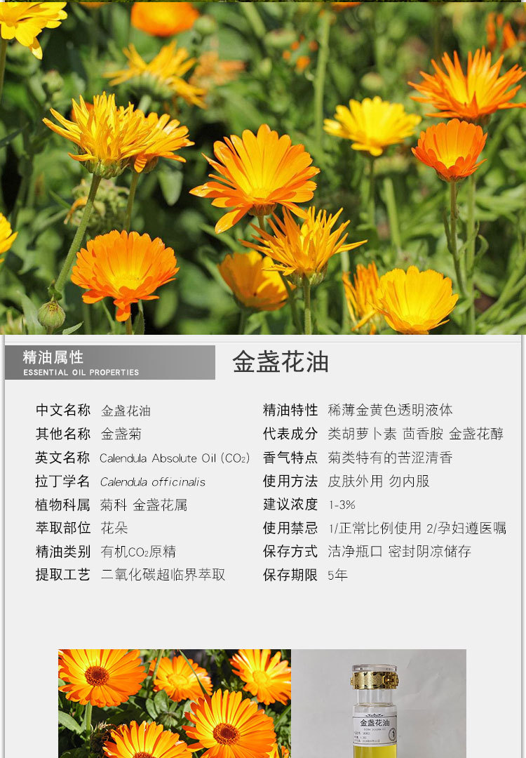 金盏花油 万寿菊 基础油按摩油 养生按摩手工皂 厂家原料批发直销