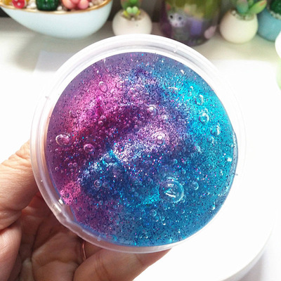 diy slime星空色炫彩水晶泥减压发泄泥戳戳泥不粘手100ml