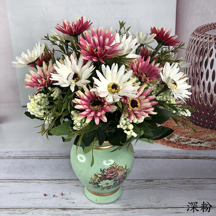 仿真翠菊花 仿真花绢花 婚庆家居装饰假花仿真植物盆栽插花工艺品
