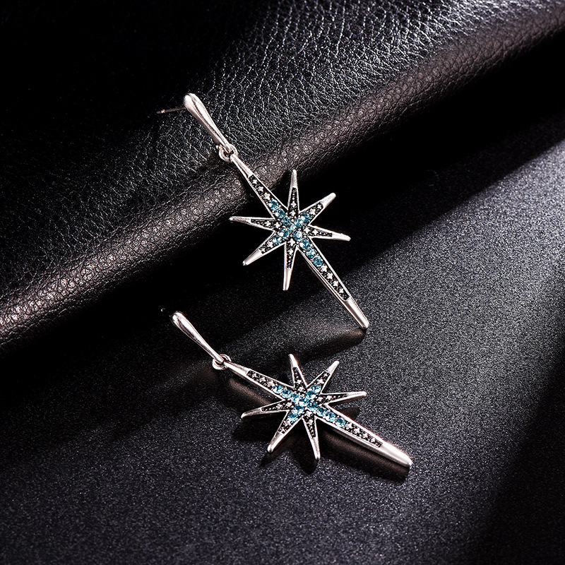 韩国个性时尚创意新款镶钻北极星耳环东大门饰品跨境电商货源
