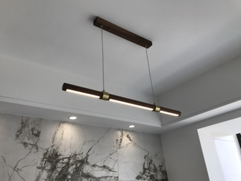 北欧led长条灯餐桌餐厅吊灯现代简约轻奢胡桃木办公工作室吧台灯