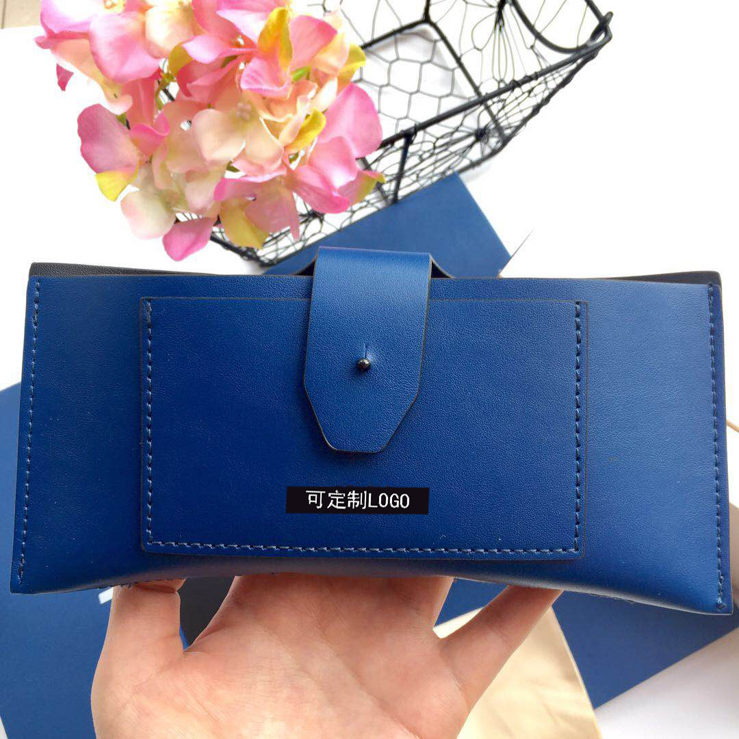 2018新款v牌金属皮太阳眼镜盒时尚韩国v牌眼镜盒厂家直销可定制