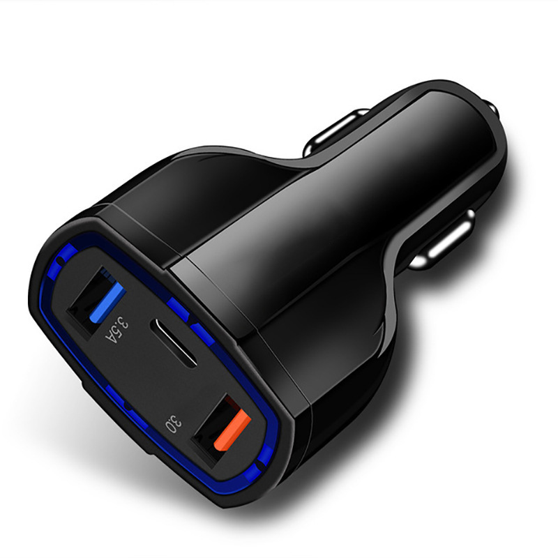 Qc3.0 Fast Charge Car Charger 3.5a Dual USB with Type-c Interface Output Car Charger Cross-Border Wholesale