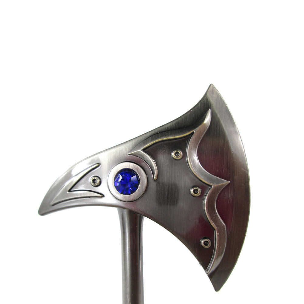 沙漠死神 恐惧骑士 内瑟斯 狗头 斧子 武器模型 钥匙扣挂饰吊坠