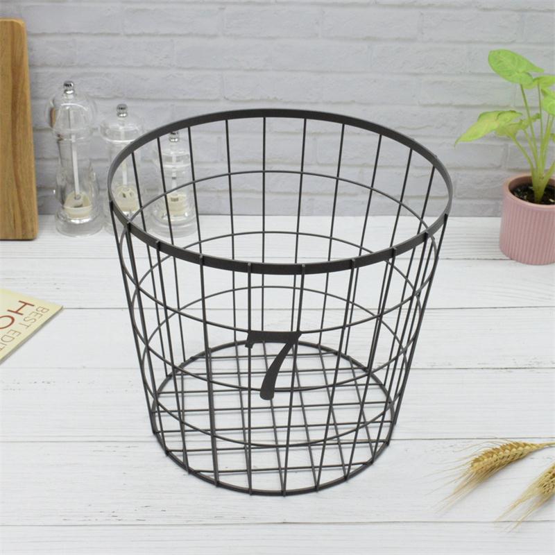 收纳篮铁艺收纳筐杂物玩具整理篮欧式简约现代铁线铁网铁丝铁篮子