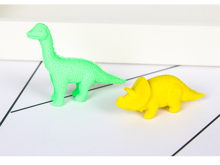 创意恐龙橡皮擦儿童玩幼儿园玩具橡皮卡通文具袋装立体动物批发