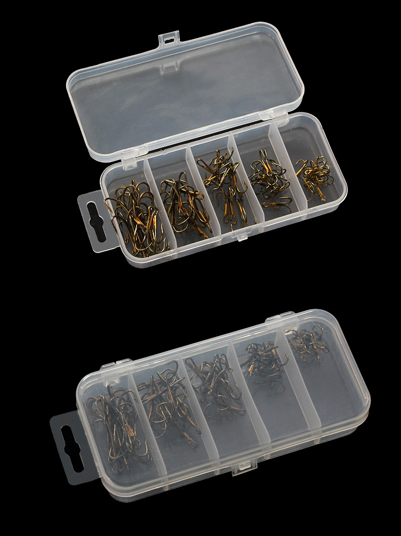 三本钩套装 联森 三本钩渔钩组合 带倒刺 碳钢 钓鱼渔钩套装 路