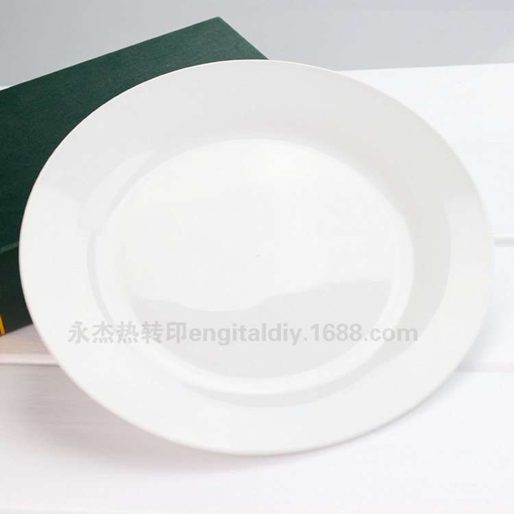 Factory Direct Sales Thermal Transfer Plate Ceramic White Plate Custom Plate Blank Coated Plate Wholesale 8-Inch White Plate