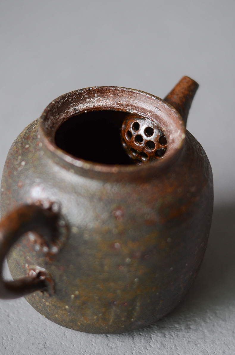 景德镇纯手工粗陶壶天然老岩泥柴烧台湾正把茶壶陶瓷泡茶壶古陶壶
