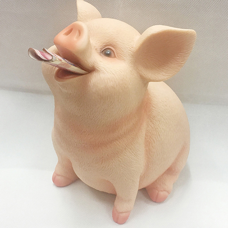 厂家直销儿童猪存钱罐储蓄罐钱箱摆件可爱小猪超大容量搪胶公仔