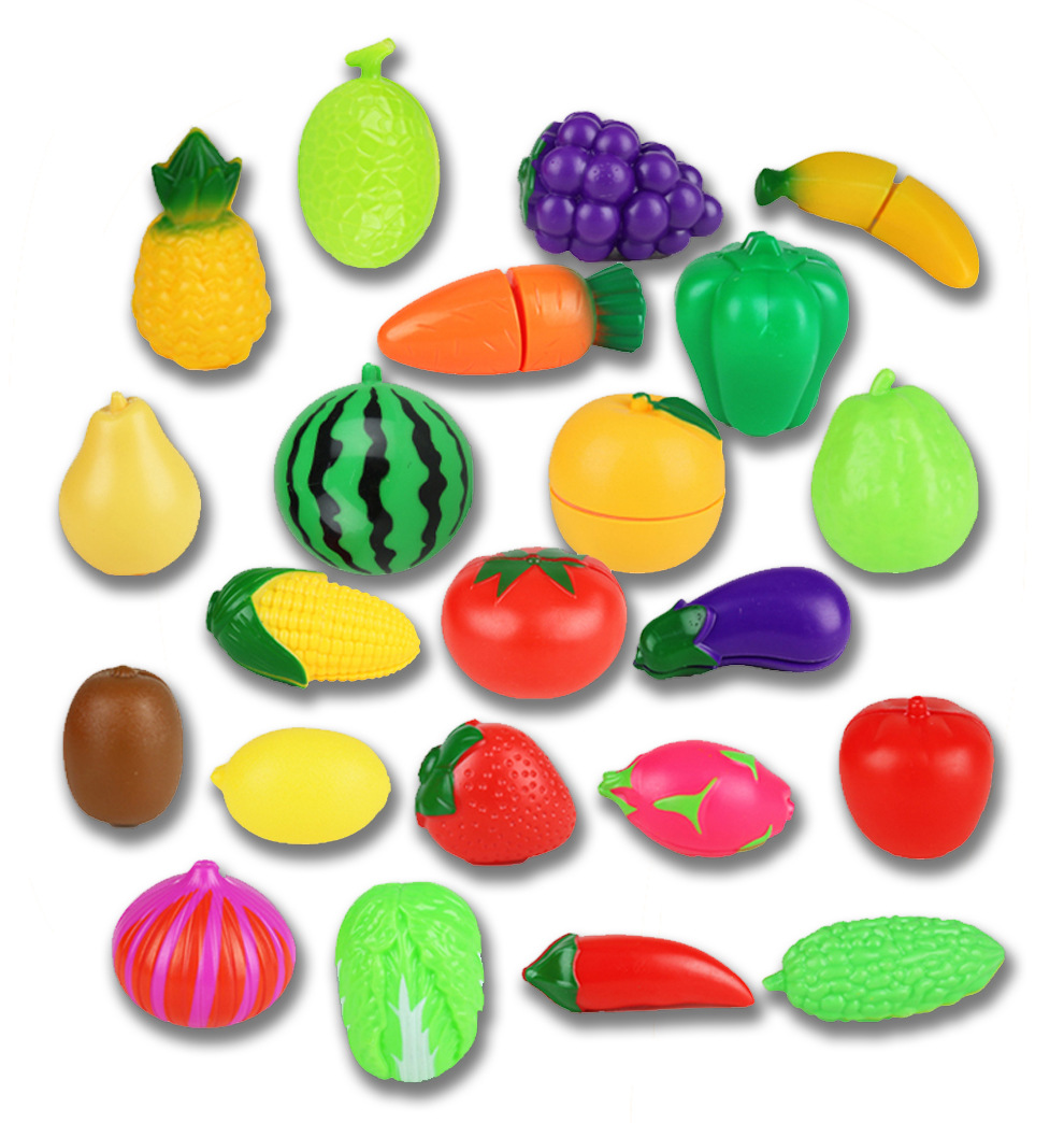 食物十一件套 切切乐仿真蔬菜水果 幼儿园教具 蔬菜过家家玩具