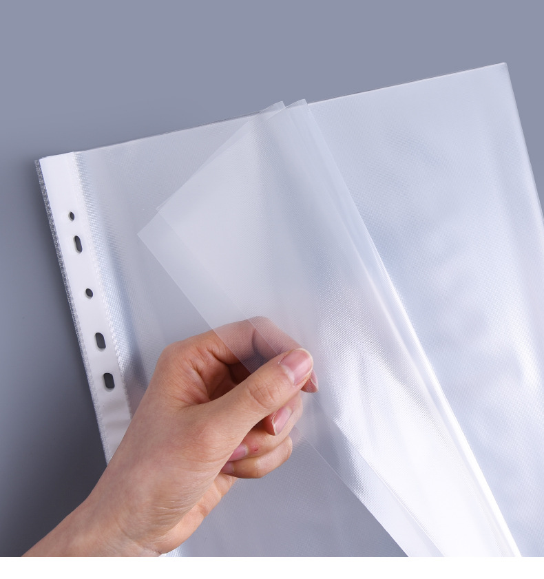 创易11孔内页袋透明ppa4纸文件袋加厚资料管理保护收纳套100张/包