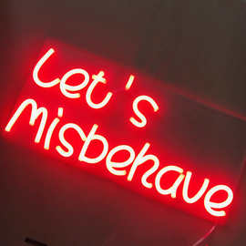 lets misbehave 网红霓虹灯 diy软灯带室内装饰灯 57cm x 26cm