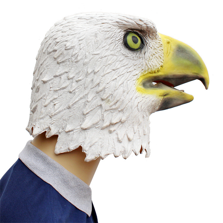 老鹰面具 翱翔太空白鹰头套整蛊逼真面具酒吧cosplay吓人厂家批发