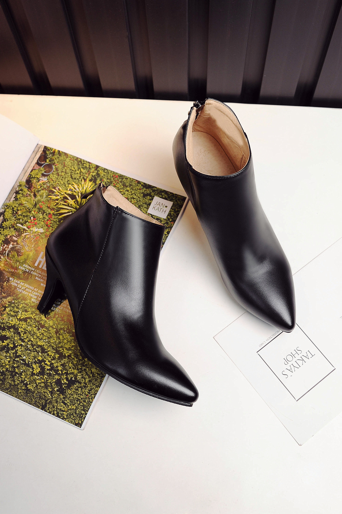 尖头短靴欧美外贸大码女靴a88