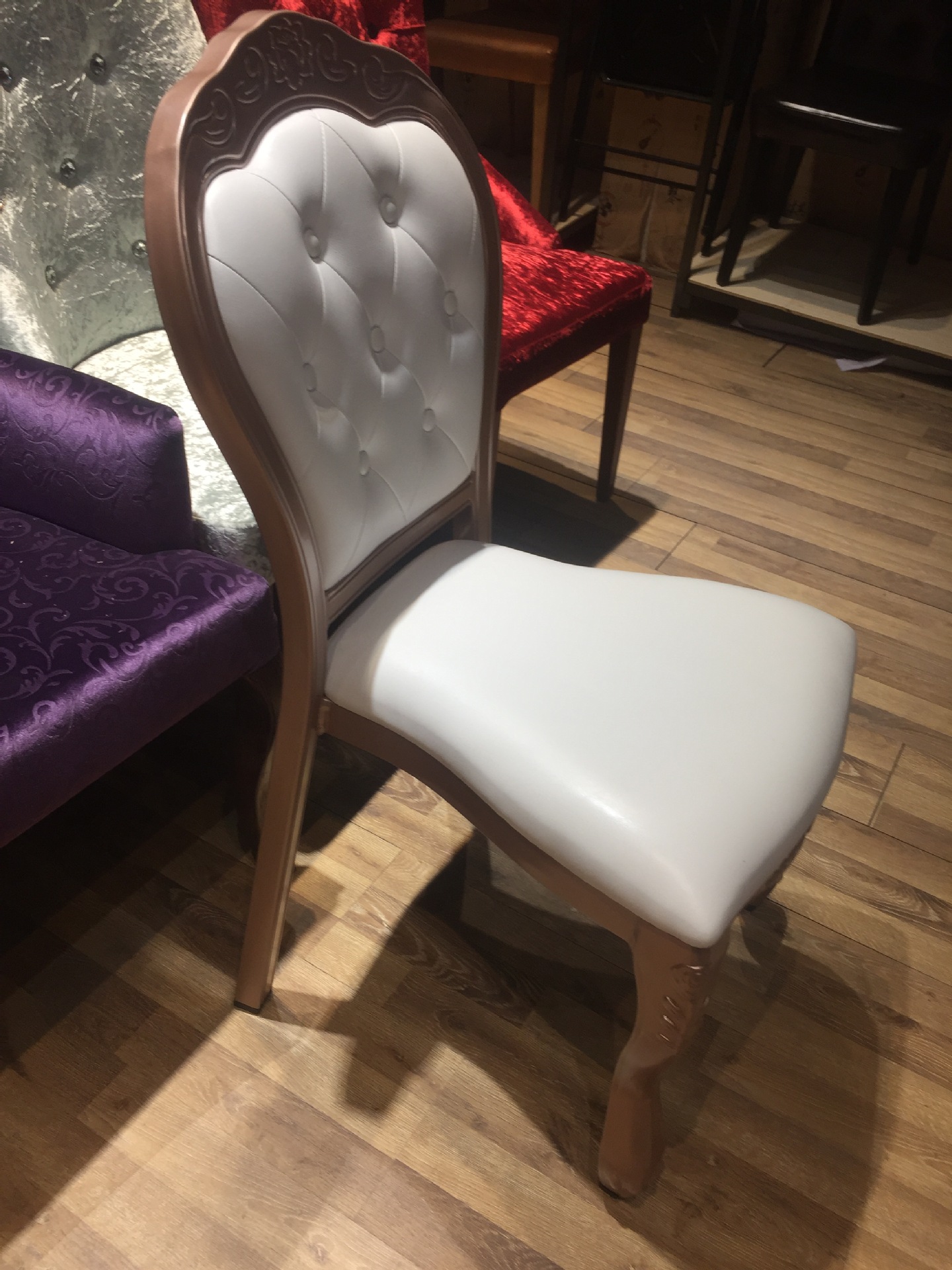 金色餐厅餐椅欧式雕花餐椅酒店靠背休闲椅软包复古梳装椅定制餐椅