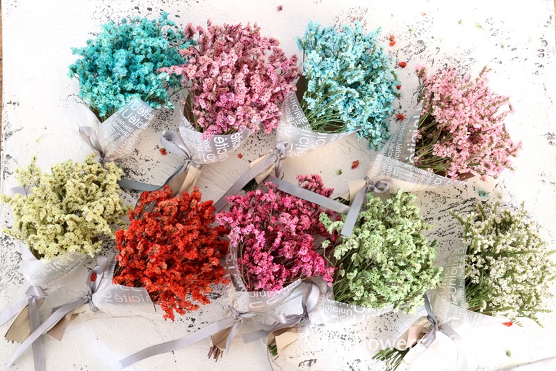 干花 花艺ins风 染色水晶草情人节花束 干花永生花批发 摆拍道具