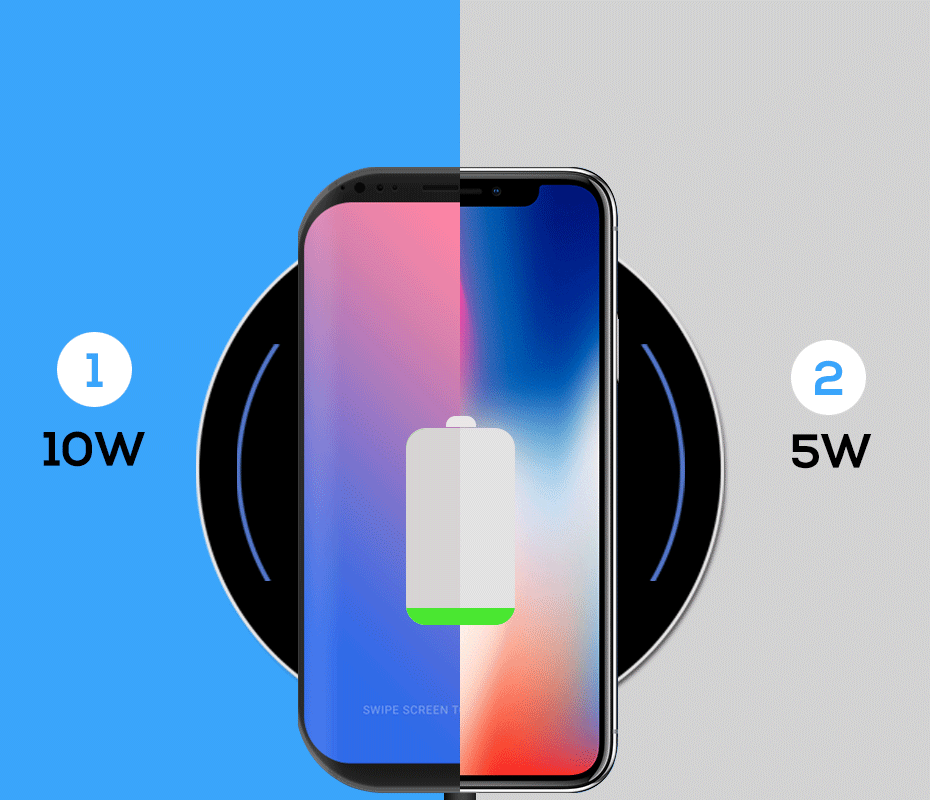 新款手机无线充电器 iphonex三星note8苹果8 qi标准超薄智能快充