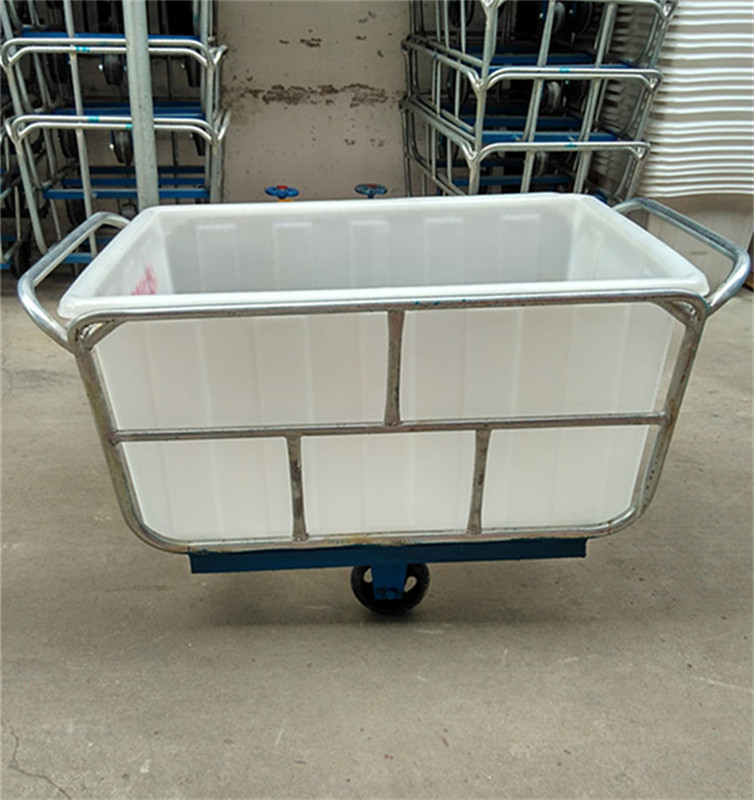 厂家专业定制塑胶推布车pe洗水车漂染车带轮手推车纺织落布车