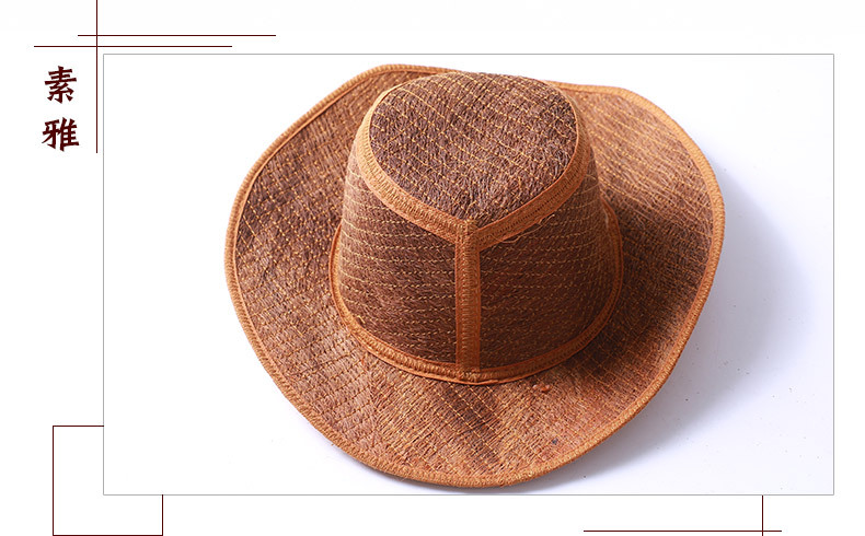 牛仔棕帽批发天然棕丝草帽江湖地摊货源棕鞋垫销售道具山棕丝帽子