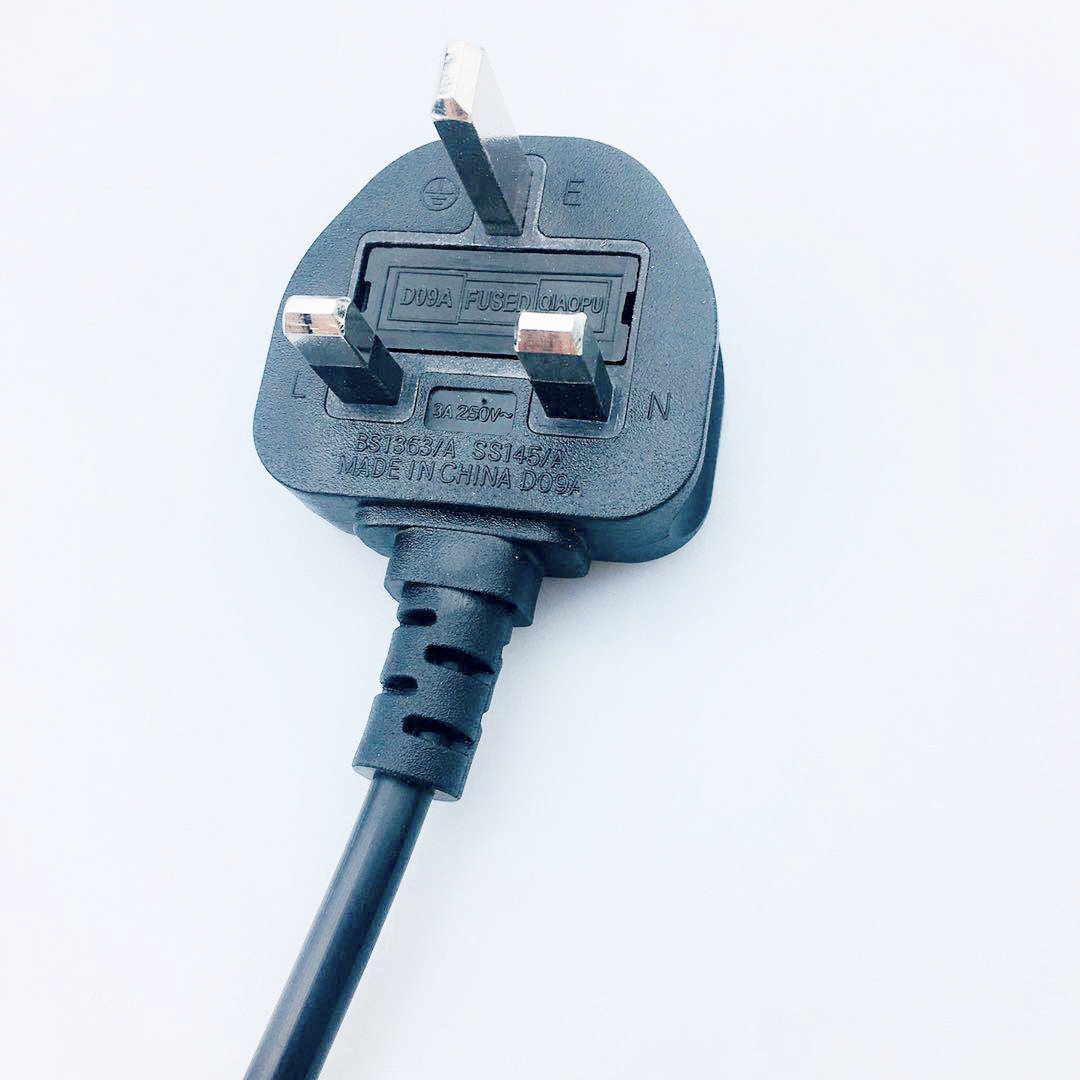 装配英插电源线英国英规插头连接线三芯英式iec米老鼠尾插头线