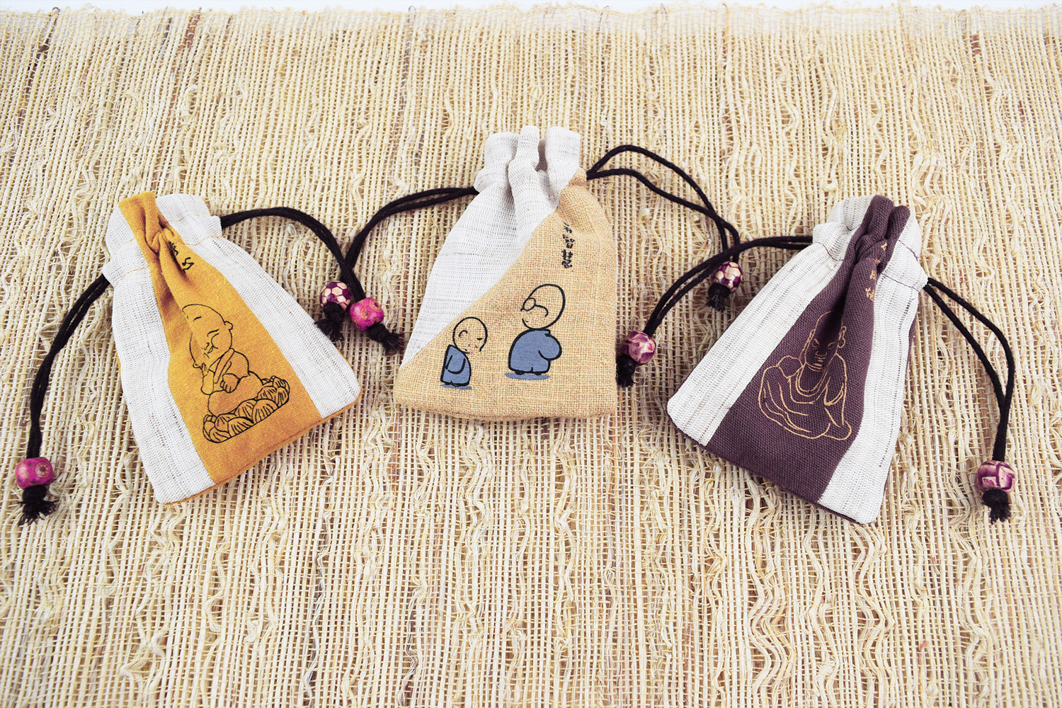 源头工厂定制新款原创夏布苎麻手工禅意佛系香包香囊 送里料香薰