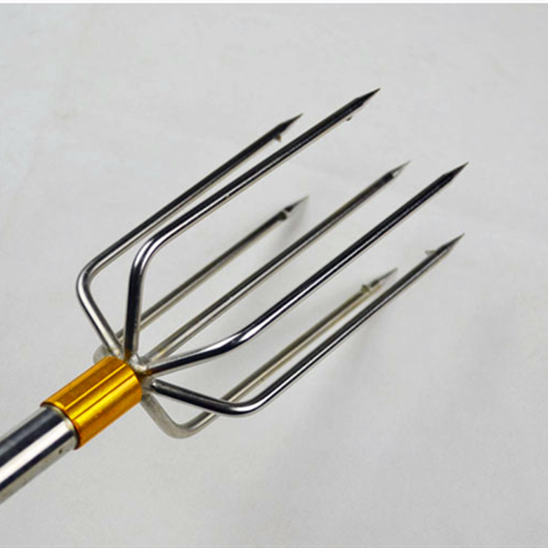 批发圆形七齿鱼叉插鱼垂钓鱼叉大倒刺超硬鱼叉不锈钢鱼叉