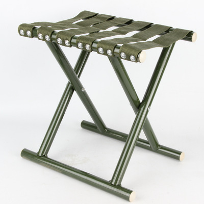 军绿铆钉40马扎 铁马扎 户外钓鱼折叠凳 军训折叠椅 铁管马扎赠品