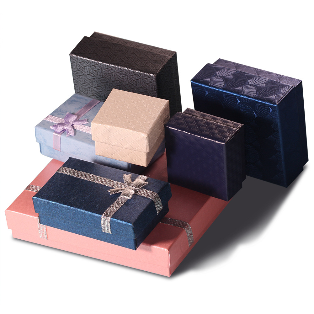 精美简约大气首饰戒指 项链礼品盒 多规格多颜色可入耳钉包装盒