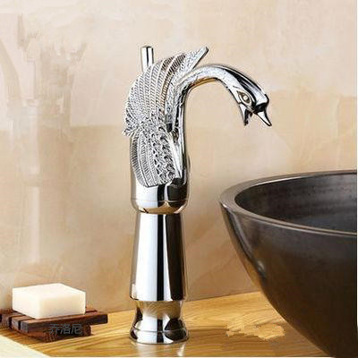 European-Style Antique Faucet Swan Hot and Cold Washbasin Faucet Retro Copper Undercounter Basin Golden Faucet Water Tap