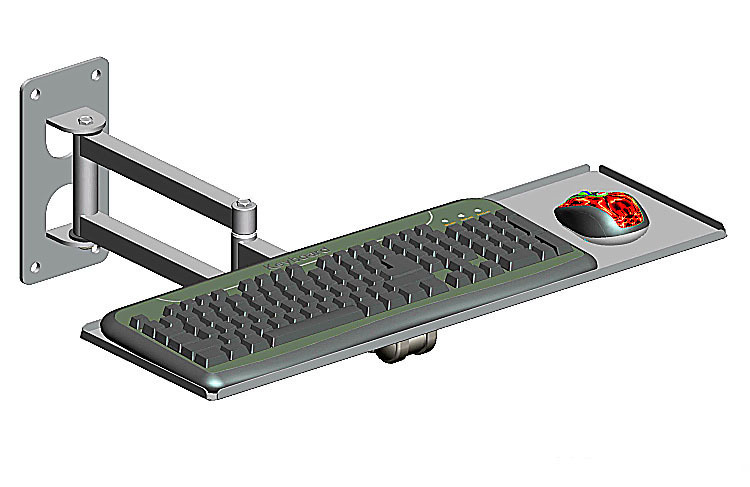 s301a 键盘鼠标支架 电脑键盘鼠标托架 壁挂式键盘挂架白色/银色