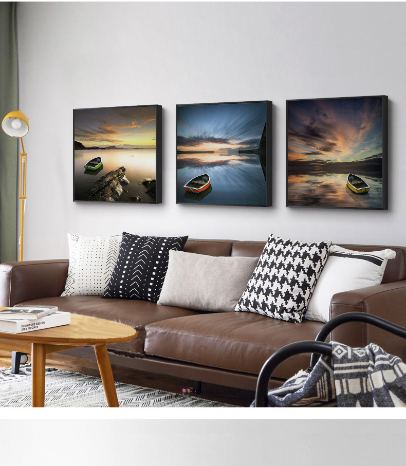 希望诺亚 现代简约卧室背景墙挂画酒店宾馆装饰画客厅玄关壁画