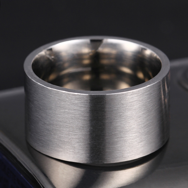 12mm磨砂防刮痕戒指 316钛钢戒指 男女戒指 钨钢戒指