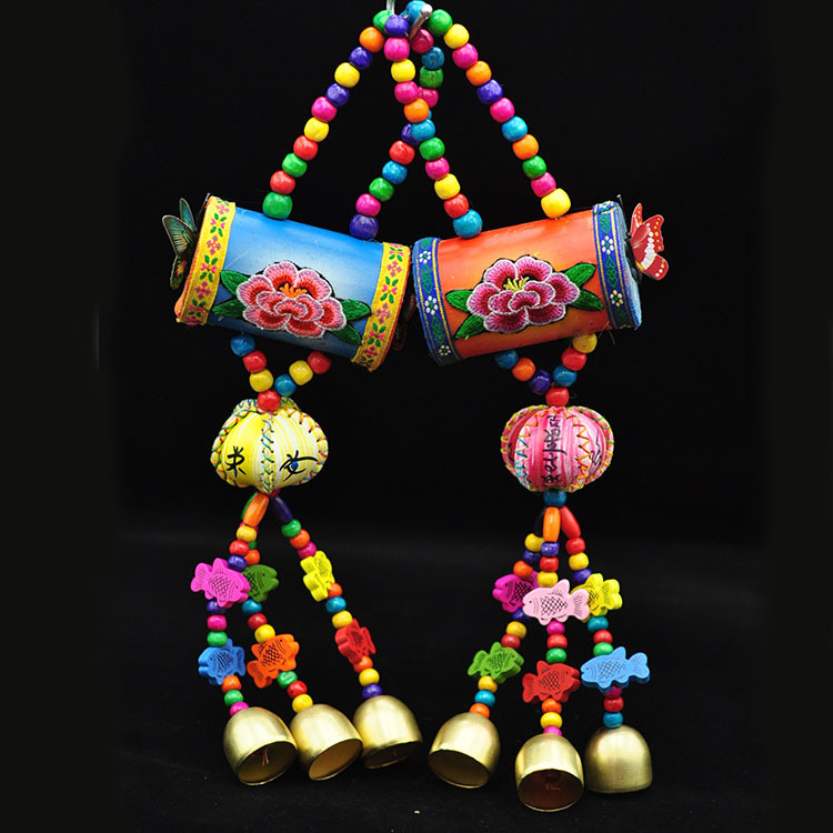 云南丽江少数民族风手工饰品 名族中国风复古小鼓风铃挂件装饰品