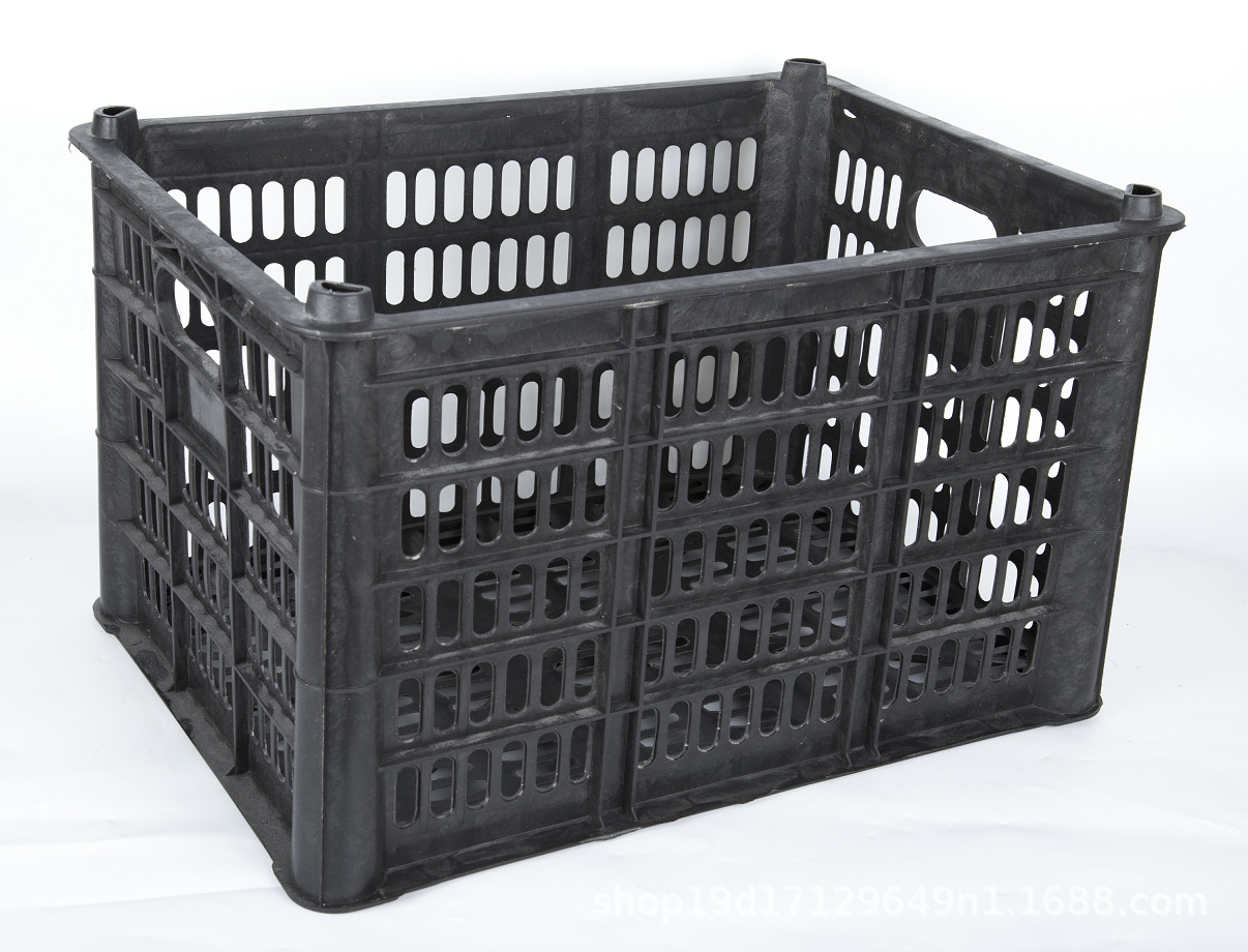 黑色塑胶周转框 水果蔬菜运输塑料筐475*340*275一次性塑料周转框